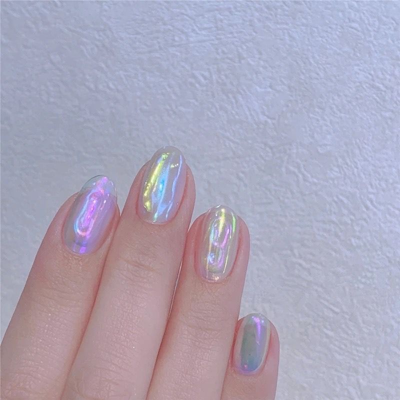 [1Roll Pack Nail Foils] [Aurora Ice Cube Cellophane Nails Stickers ] [Water Transfer Nail Decal] Manicure Accessories] MANIK KUKU LUCU REKOMENDASI