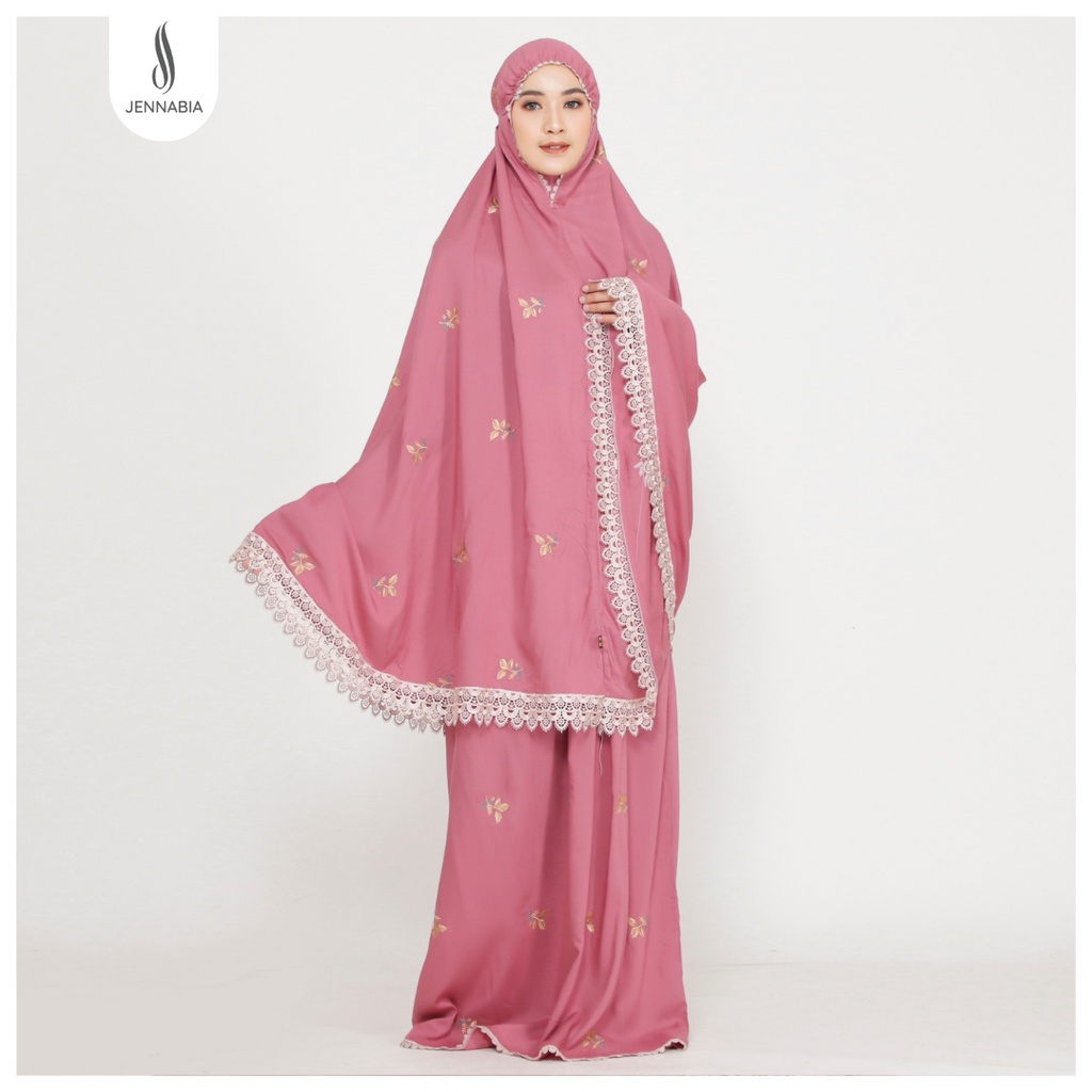 JENNABIA - Mukena Dewasa Rayon Premium Bordir Daisy Jumbo