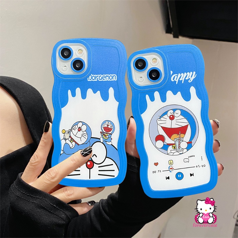 Doreamon Lucu Kartun Milk Tea Case Vivo Y36 Y16 Y11 V23E Y20 Y12 Y35 V20 Y22 Y75 Y15A Y12s Y12i Y91Y91C Y21 V21 Y1s Y55 Y15s Y15 Y30 Y21s Y17 Y33s T1 Wavy Edge Casing Soft Cover