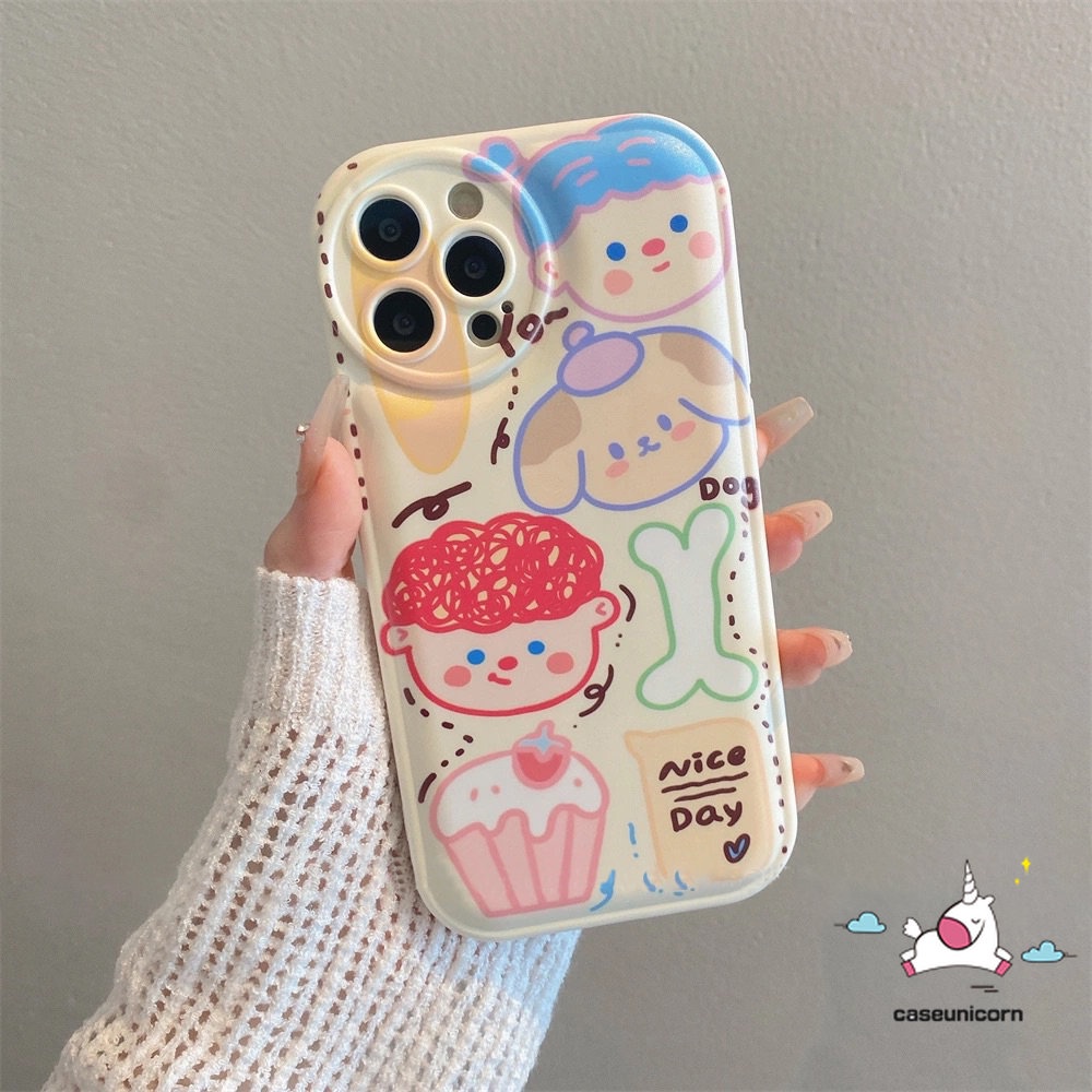 Soft Case TPU Motif Kartun Graffiti Untuk IPhone 11 7 8 Plus 14 Plus 13 12 Pro MAX XR X XS MAX 6 6s Plus SE 2020