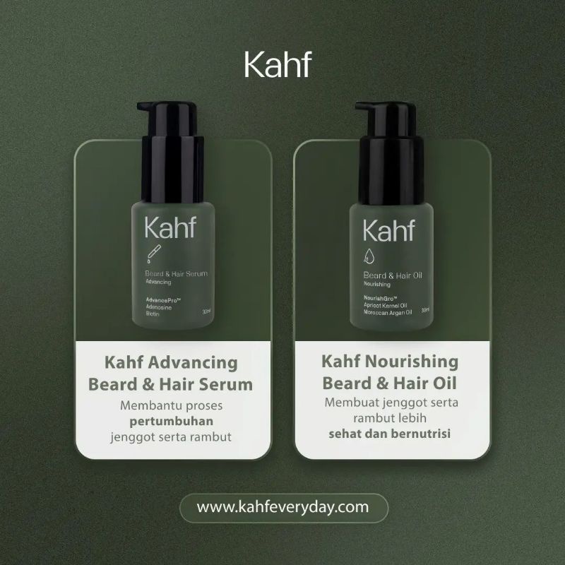 KAHF Beard &amp; Hair Care (Minyak &amp; Penumbuh Janggut/Brewok)