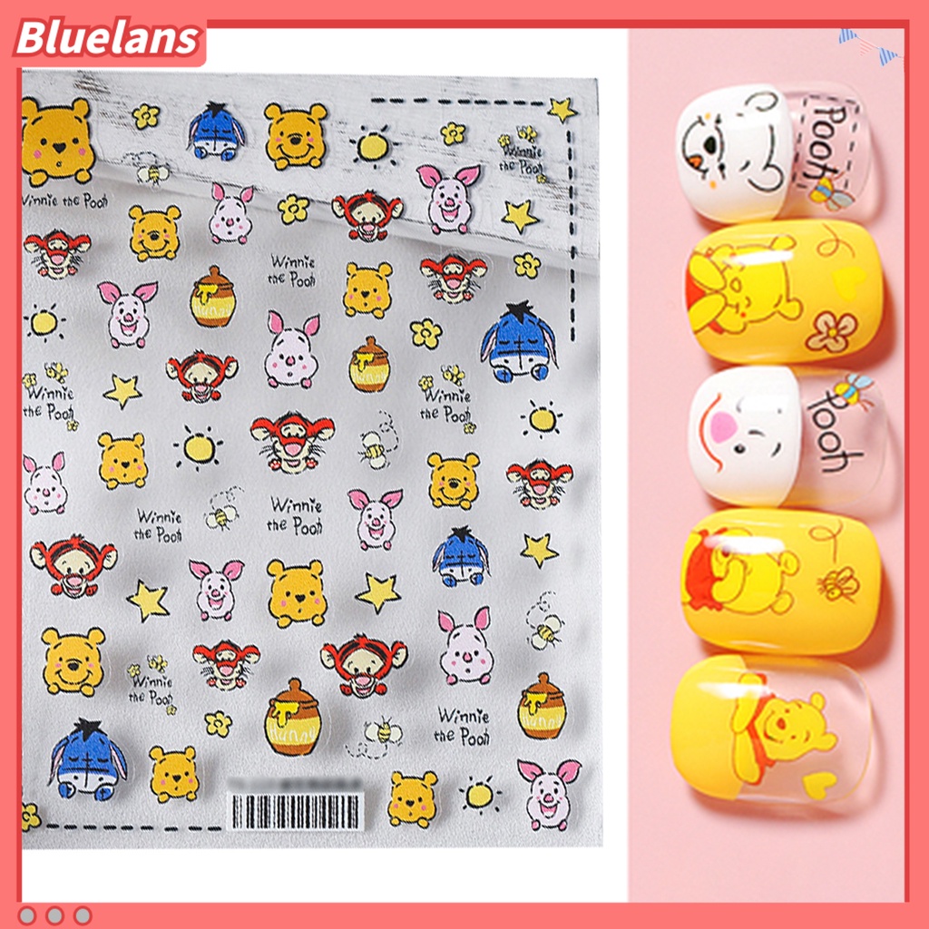 Bluelans Stiker Kuku Motif Kartun 5D Gaya Jepang Untuk Dekorasi Manicure