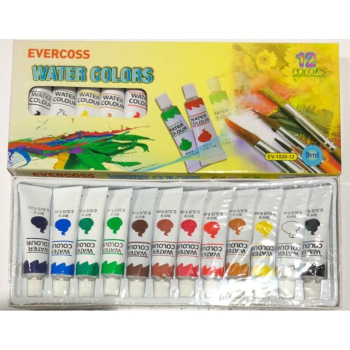 

Menakjubkan Cat Air Water Color Evercoss 9Ml + Free Palet & Kuas Bagus
