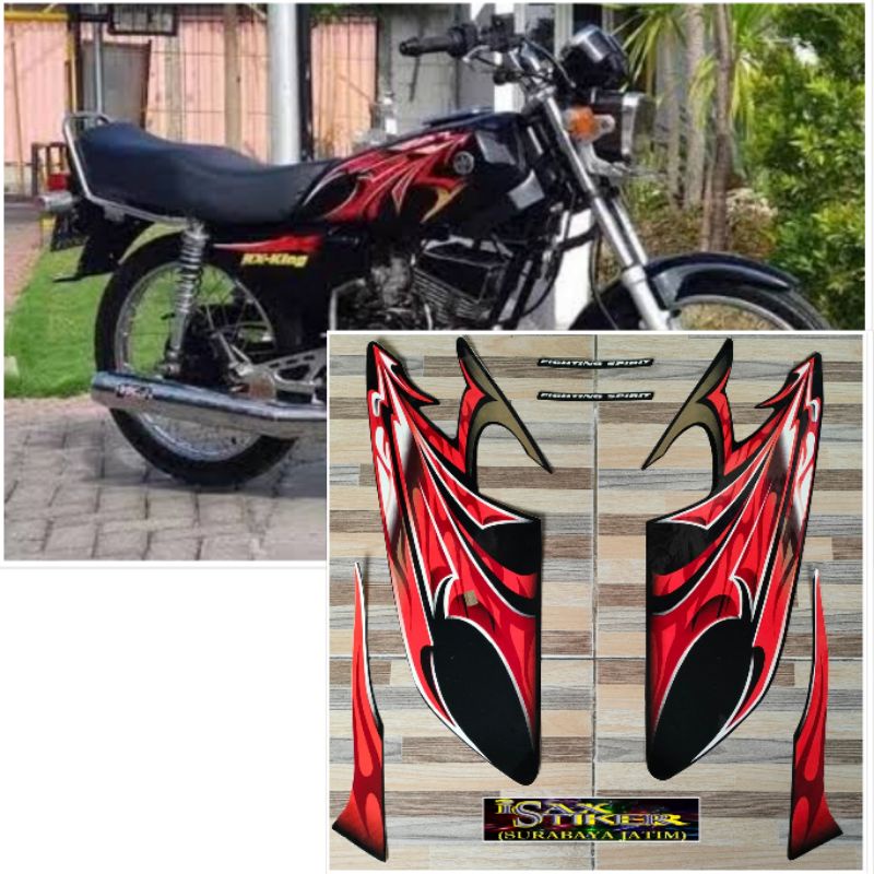 striping original Yamaha RX KING merah hitam tahun 2006