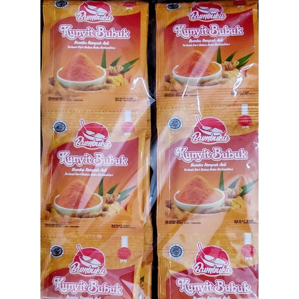 Bumbuku Kunyit Bubuk  5gr x 12pcs / Ketumbar Bubuk 5gr x 12pcs / Kencur Bubuk 6gr x 10pcs