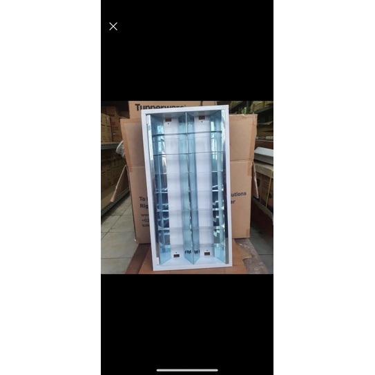 Kap Lampu RM TL T8 + Set LED 8 watt philips 2x8w / kap  RM 2x18 watt  / KAP RM 2x18