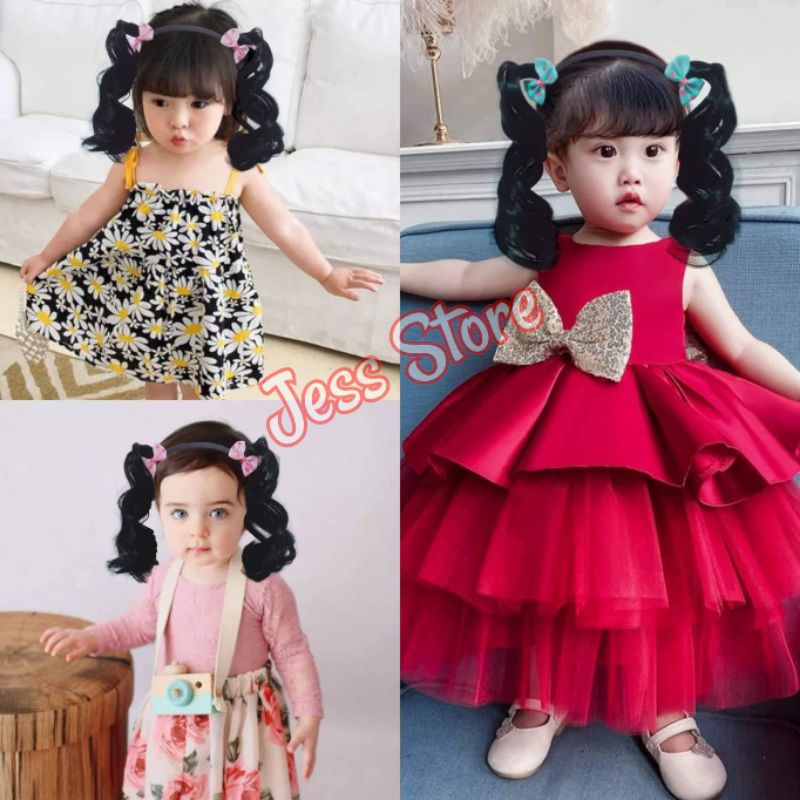 Headband Wig Baby Bandana Bayi Wig Curly Aksesoris Rambut Bayi Fashion Korea Style