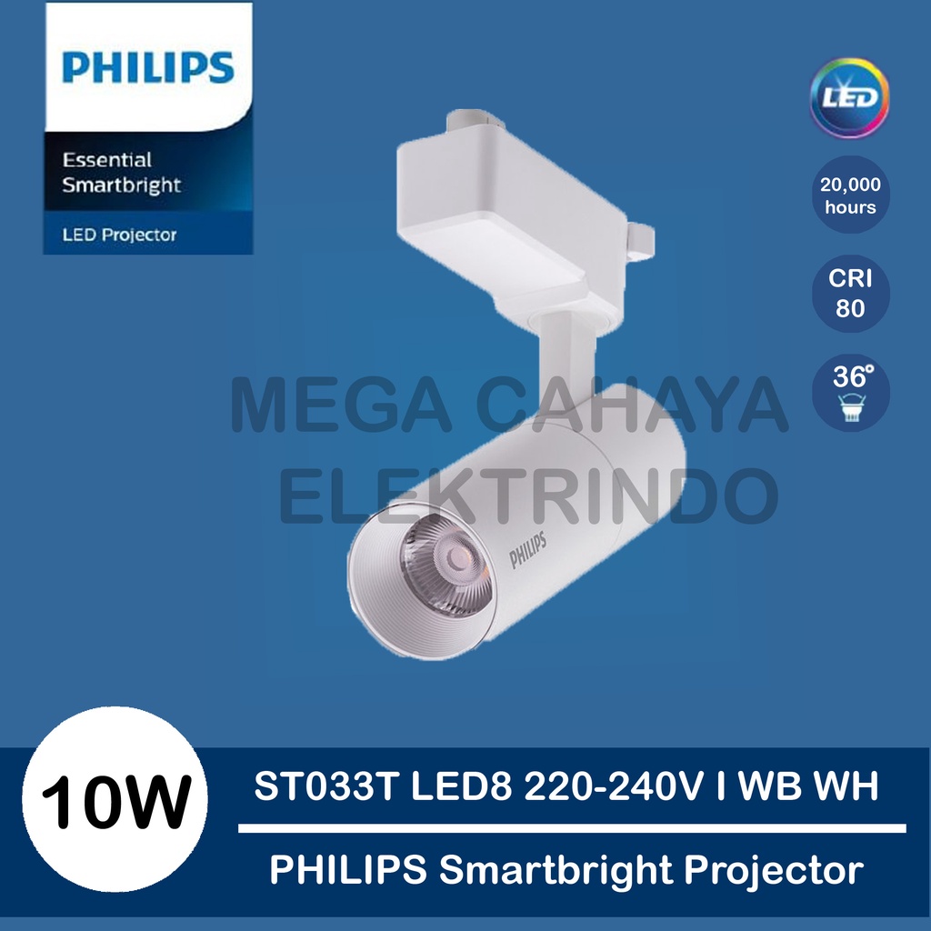 Philips Smartbright Projector ST033T LED8 - 10W - White
