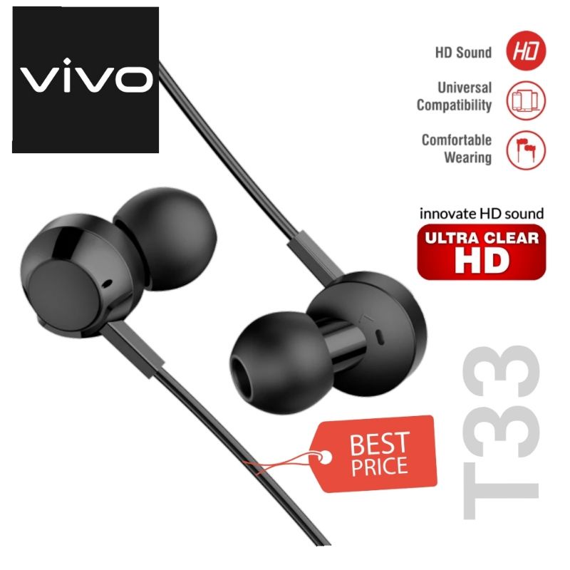 Headset Vivo Bass《GROSIR/COD》Ft T33 Good Boss - Garansi