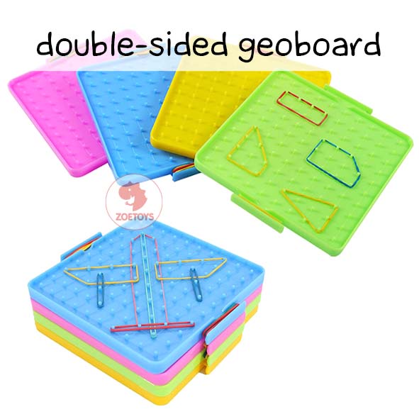 Zoetoys Double-Sided Geoboard | Board Dua Sisi Papan Geometri | Mainan Edukasi Anak