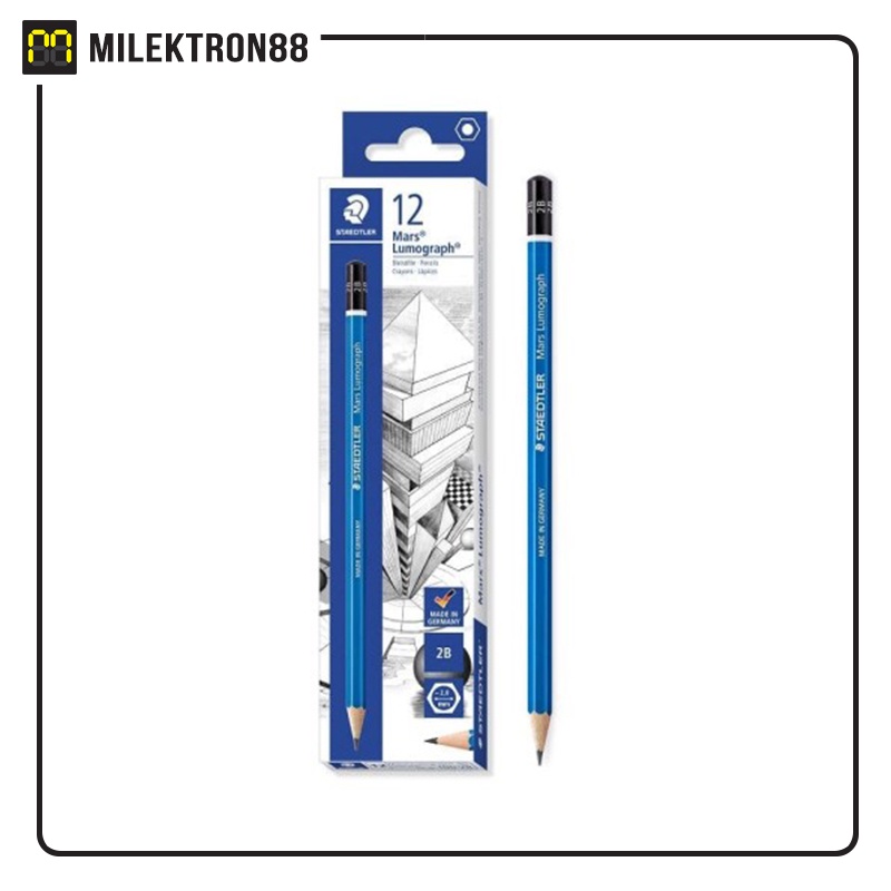 Jual STAEDTLER Pencil 2B Mars Lumograph Pensil 100-2B (Pack) | Shopee ...