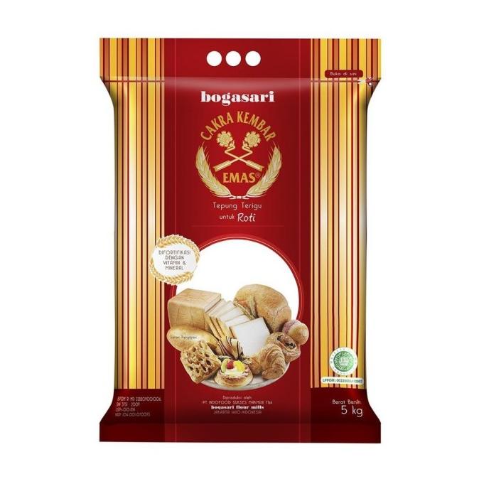 

[COD] Cakra kembar emas roti 5kg tepung roti kualitas terbaik [COD]