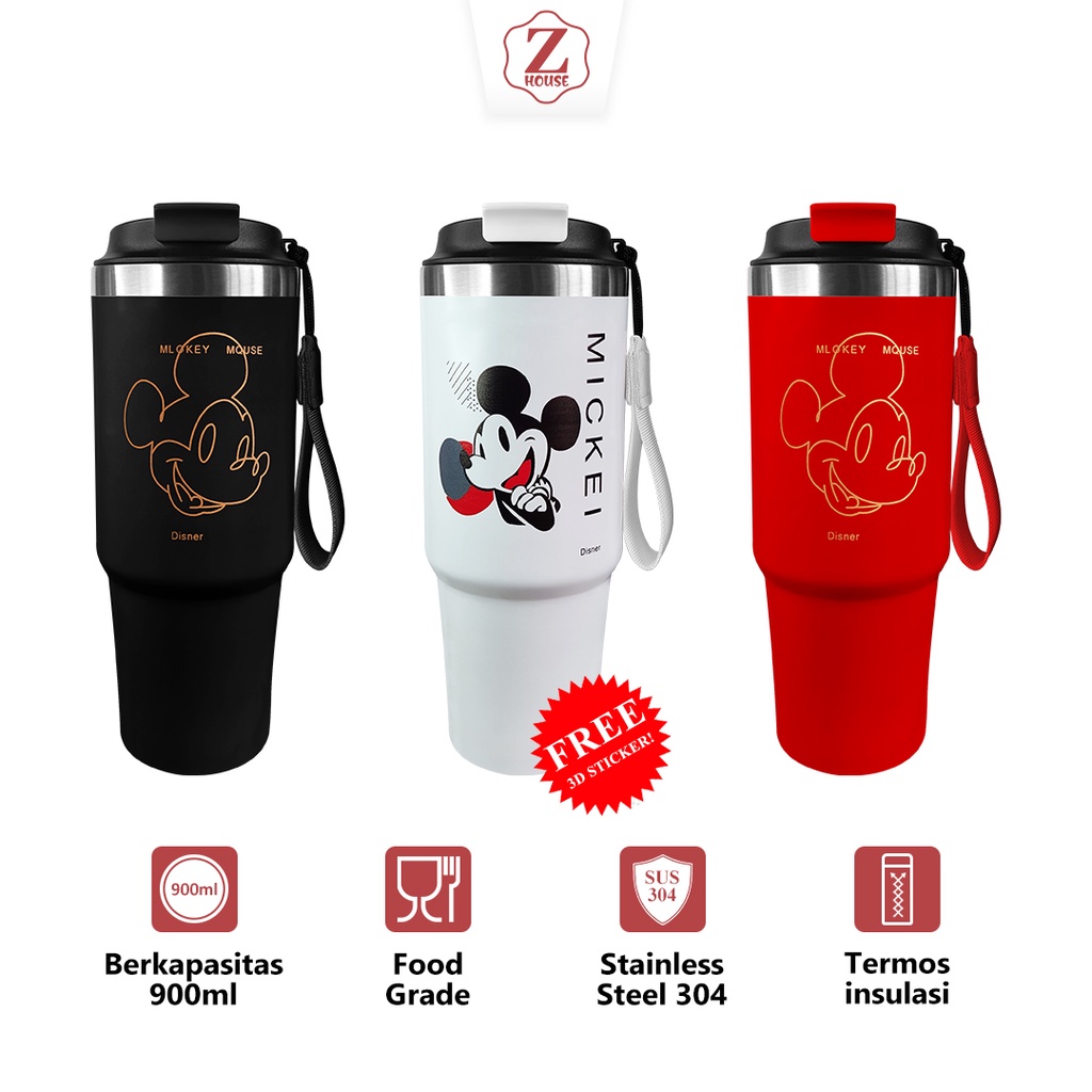 Tempat Minum Termos Kopi Dan Teh Tahan Panas Termos Karakter Lucu +Free Stiker 3dimensi Tumbler Tahan Panas Dan Dingin