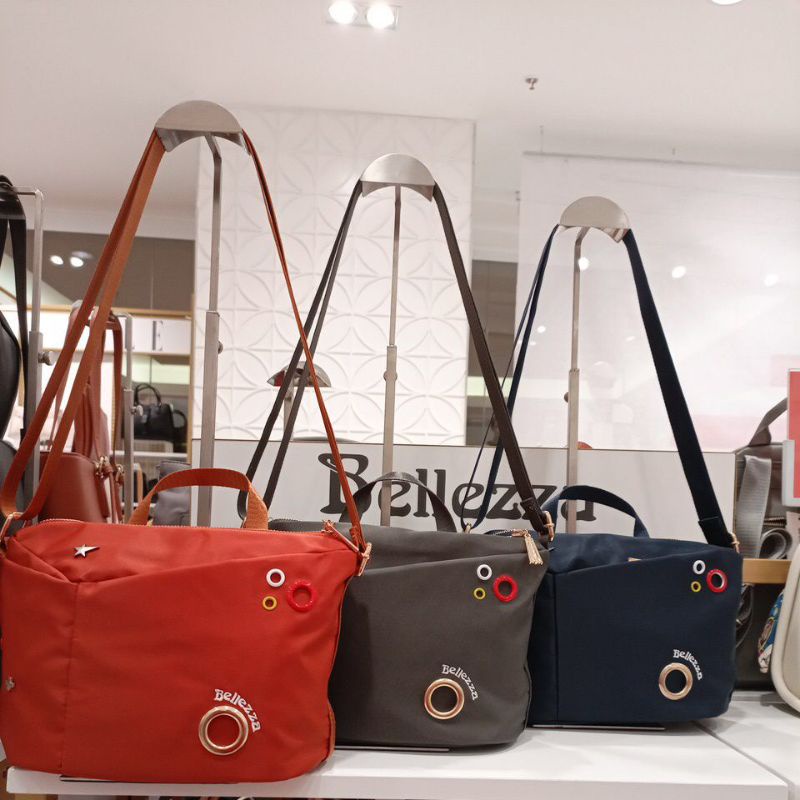 Terbaru Selempang Bellezza 631183 Original Counter Store Tas Wanita Parasut Nylon Ringan Kerja