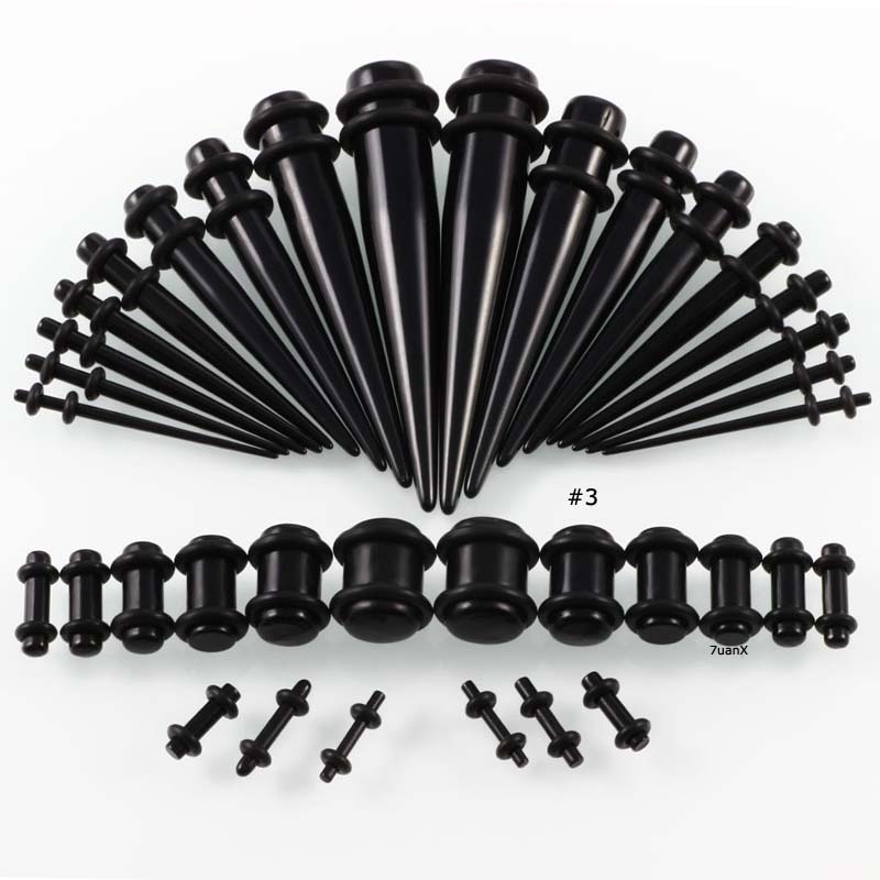 36pcs / lot Pelebar Tindikan Telinga 14G - 00G Bahan Akrilik Untuk Pria / Wanita