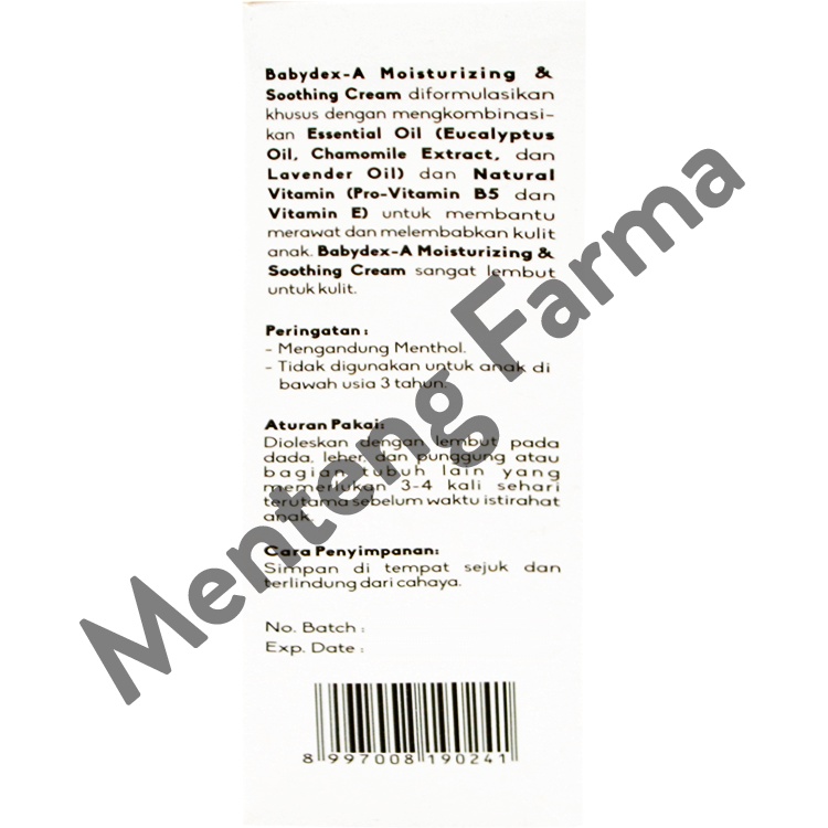 Babydex-A Moisturizing &amp; Soothing Cream 30 Gr - Krim Pelembap Kulit Bayi