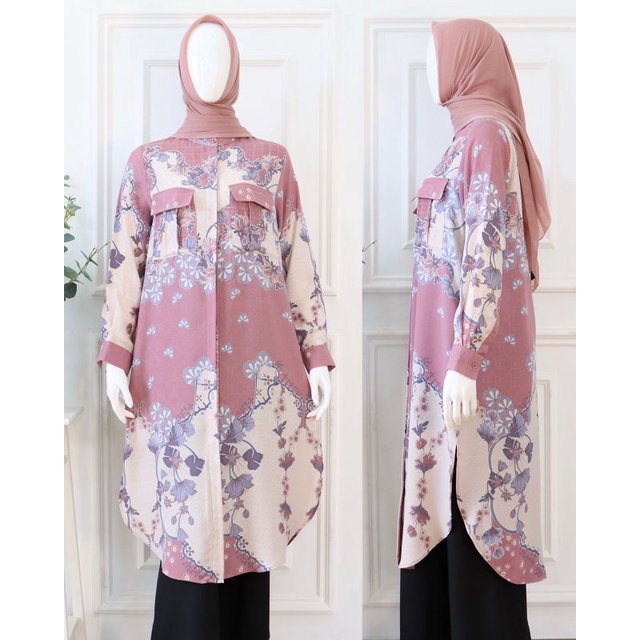 Atasan casual print ORI by disiko exclusive tunik bahan lionel richie ukuran m l xl ld 100 104 110