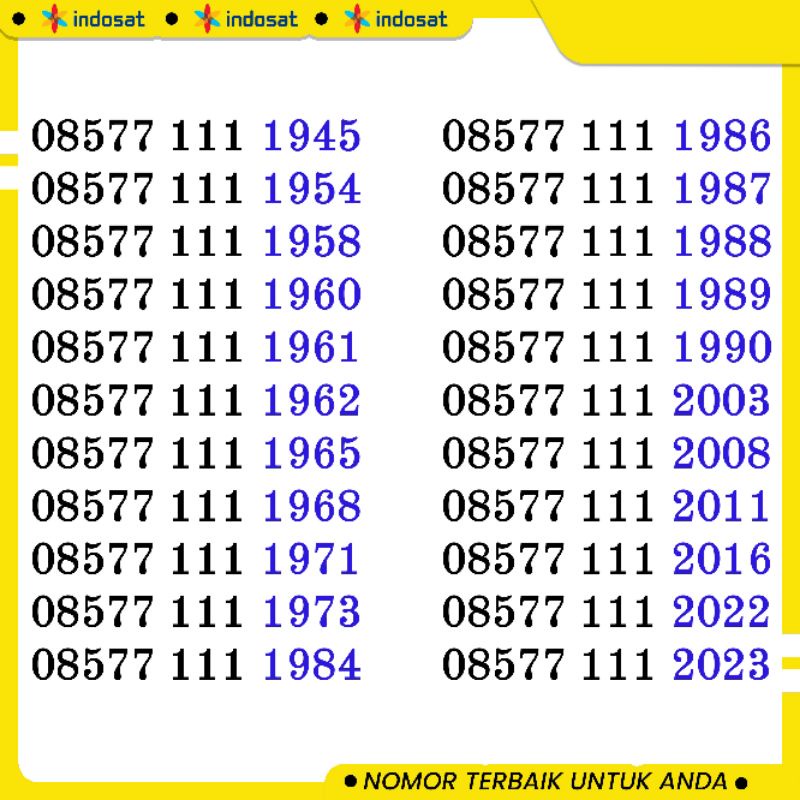 Nomor Cantik Indosat Tahun Lahir Murah