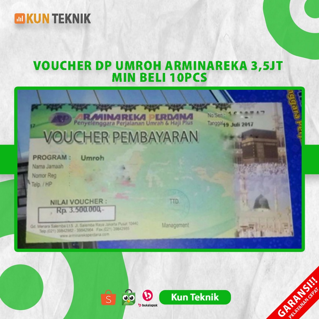 Voucher DP Umroh Arminareka 3,5jt min beli 10pcs