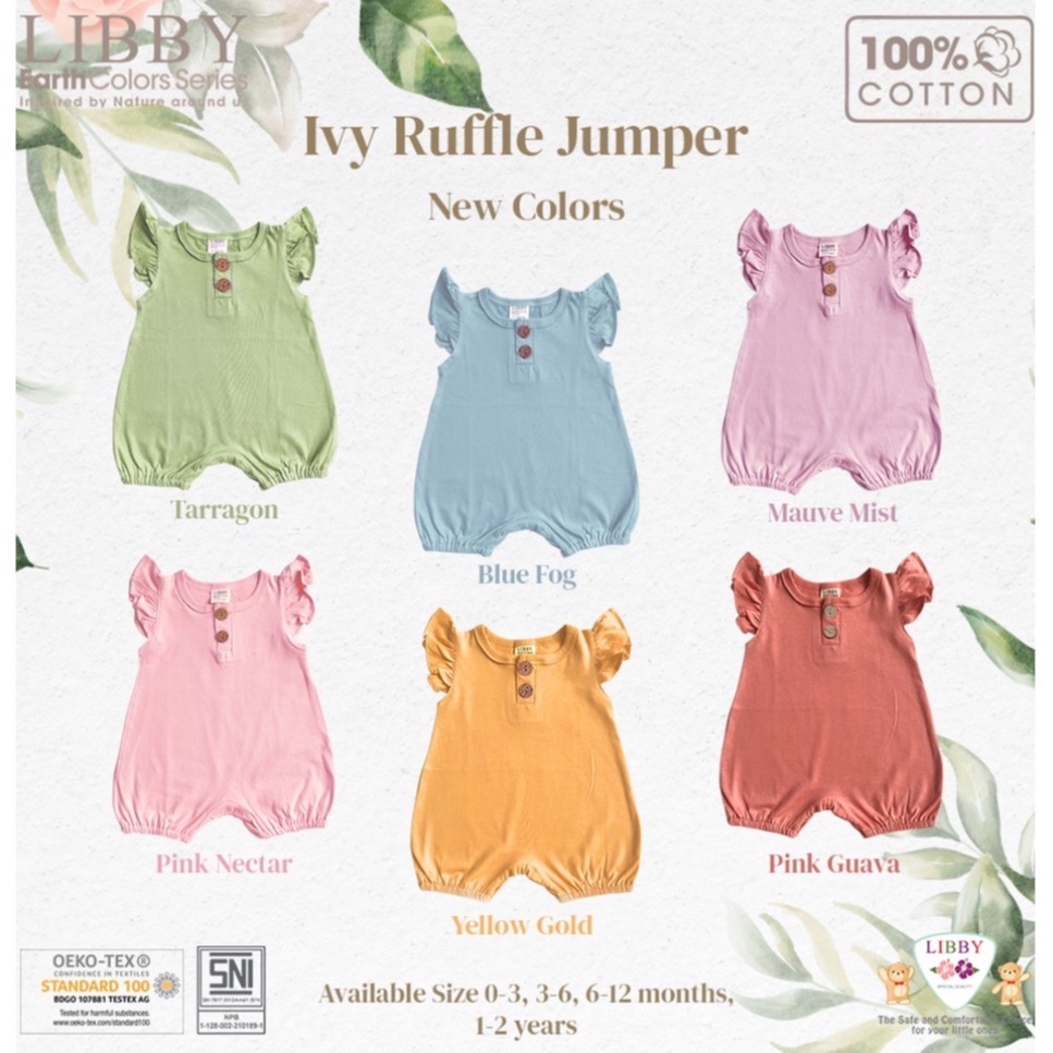 Libby Jumper Segiempat Earth Colors Flynn romper / Ivy Ruffle