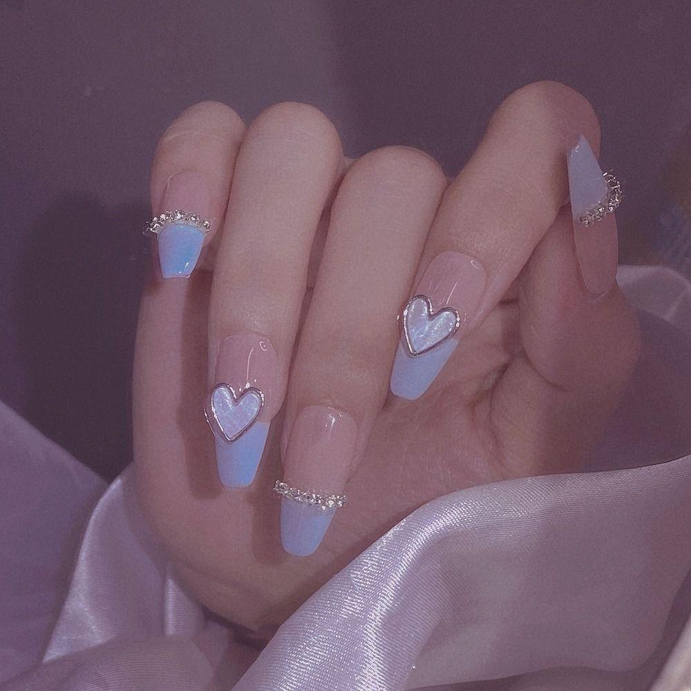 Augustina Pesona Kuku Rantai Set Shell Emas Perak Shiny Manicure Aksesori DIY 3D Dekorasi Nail Art Flatback Ujung Jari Ornamen Paku Studs Liontin Nail Art Rantai