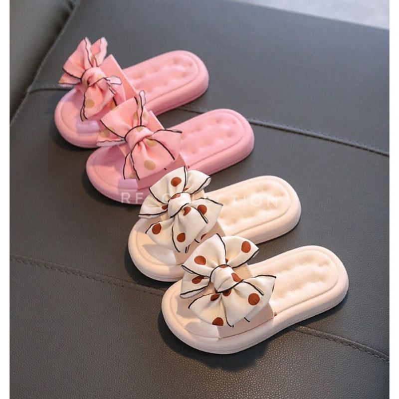 Sandal Selop Anak Perempuan Motif Pita Polkadot Sandal Pita Anak Perempuan Terbaru Sandal Anak Import