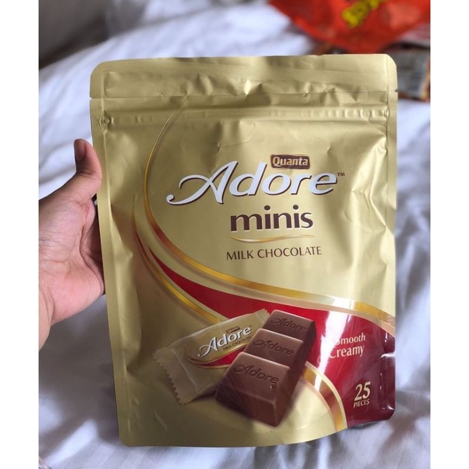 

QUANTA ADORE MINIS MILK CHOCOLATE 25 PCS 275 GRAM COKELAT IMPORT SAUDI ARABIA ORIGINAL