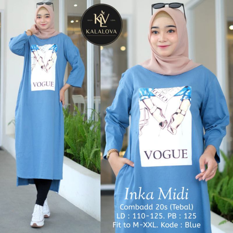 GAMIS INKA MIDI DRESS JUMBO BAHAN KAOS KATUN COMBED 24s UKURAN M L XL XXL GAMIS TERBARU 2023 MODEL TERBARU MIDI COMBED OVERSIZE MIDI HITAM LENGAN PANJANG