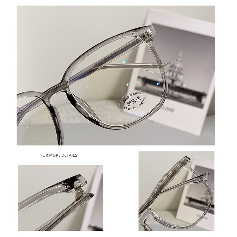 Simple Large Frame TR90 Eye Glasses Anti Radiation Replaceable Lenses for Men and Women