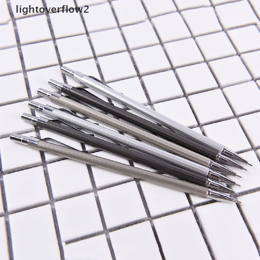 (lightoverflow2) Pensil Mekanik Otomatis 0.5 / 0.7mm Bahan Metal Untuk Menulis / Menggambar