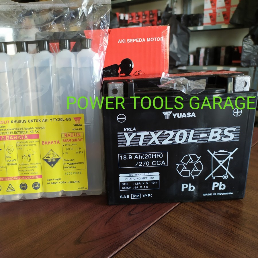 AKI MOGE ACCU MOTOR GEDE AKI YUASA YTX20L BS YTX20L-BS YTX20LBS