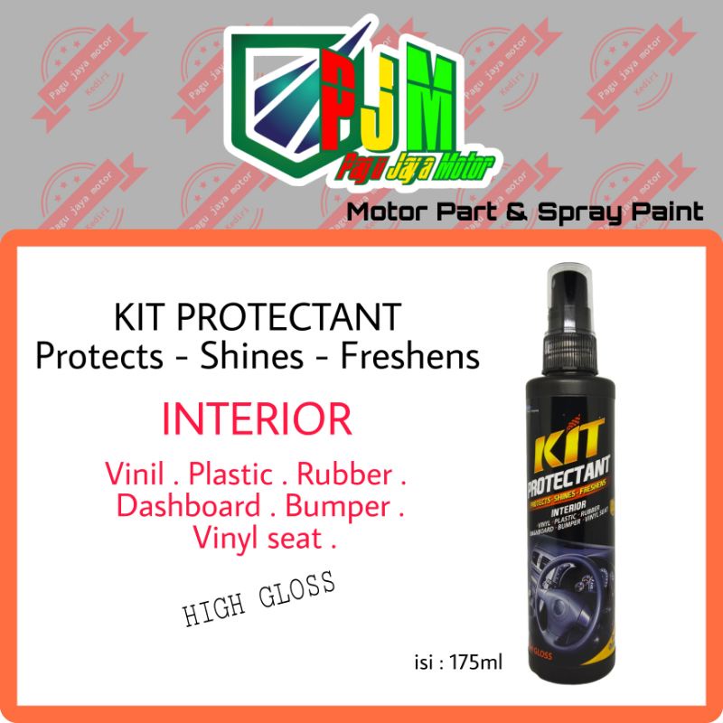 Kit protectant pelindung interior mobil dan motor 175 ml untuk  dashboard, trim plastik kmbali hitam