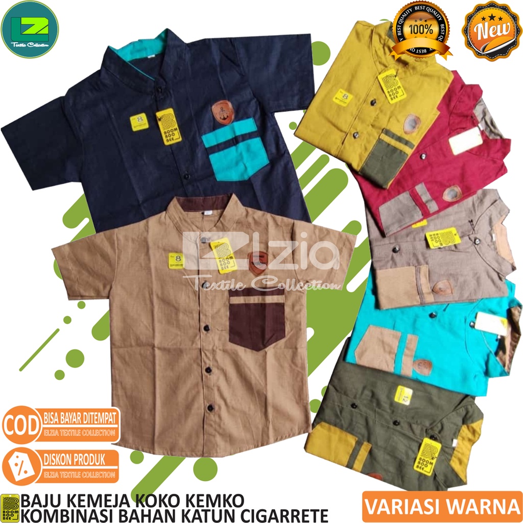 BAJU KEMKO KOMBINASI ANAK SAMPAI JUNIOR BAHAN KATUN CIGARETE