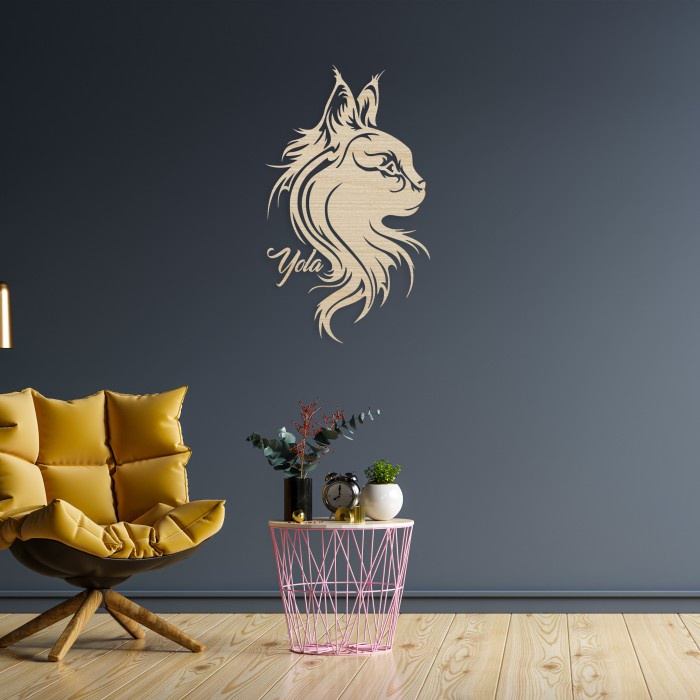 CUSTOM NAMA GRATIS - Cat Wall Panel Decor / Hiasan Dinding Kucing Kayu