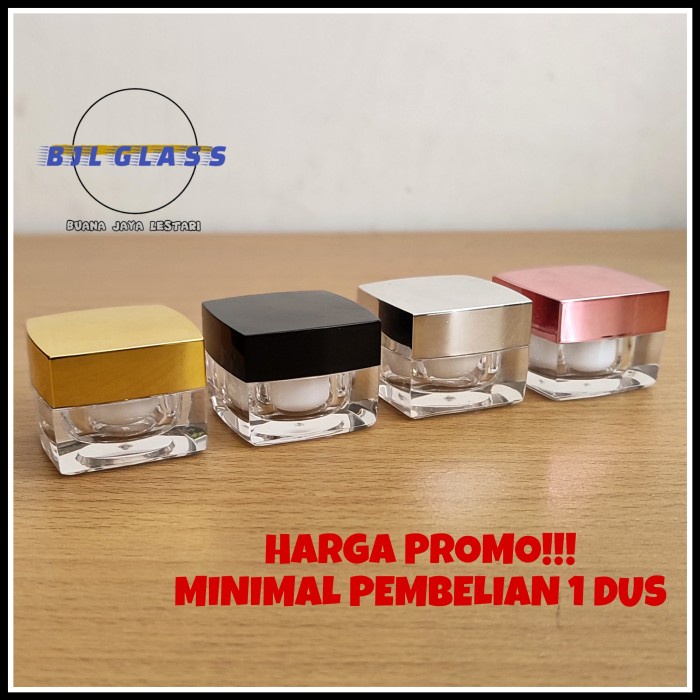 pot cream acrylic 10gr kotak square / pot akrilik 10 gram kotak / pot kosmetik 10gram