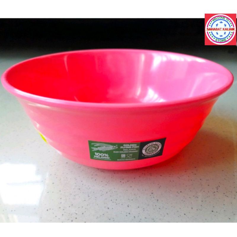 (6 Mangkok) Mangkok Melamin Golden Flying Fish W0601 Ukuran 6 Inch
