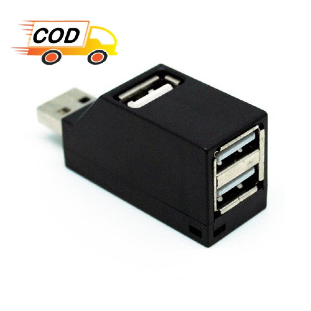 USB Hub 3 Port Mini Perbanyak Cabang Splitter Colokan Transfer Data Laptop Komputer