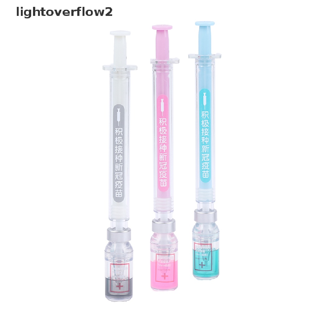 (lightoverflow2) 2pcs / Set Bolpoin Model Dorong / Tarik Untuk Kantor