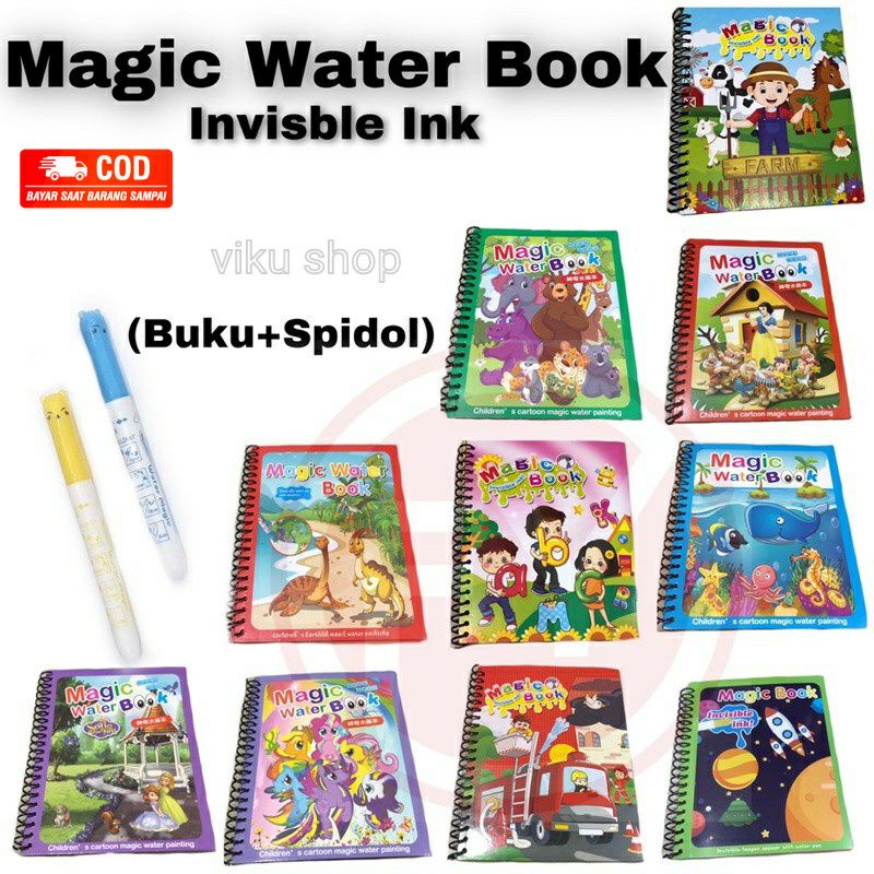 Magic Water Book Mainan Anak Edukasi Drawing Painting Buku Gambar Mewarnai