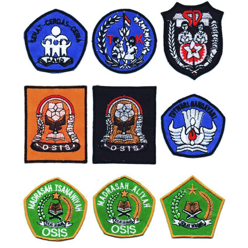 Bet SMA,SMP,SD,TK  badge bordir - badge sekolah