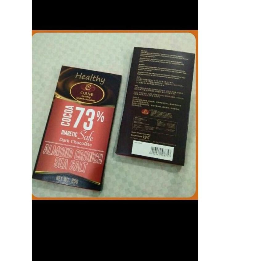 

BISA COD ✔️COUVE healthy choocolate 73% dark chocolate almond crunch seasalt 85gr|KD8
