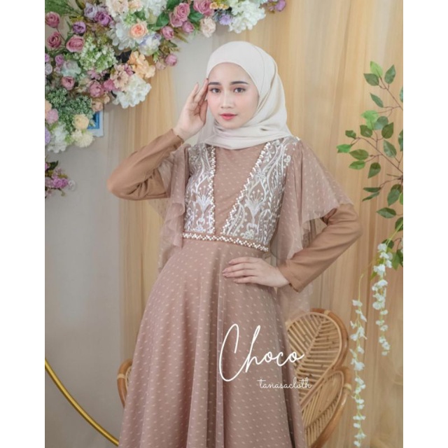 Malaika Dress | Gaun satin | Dress brokat | baju kondangan