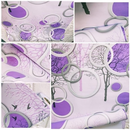 Wallpaper Motif Polkadot Ungu Panjang 8M