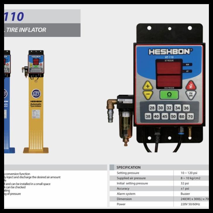 digital tire inflator nitrogen hesbon 120 psi original heavy duty