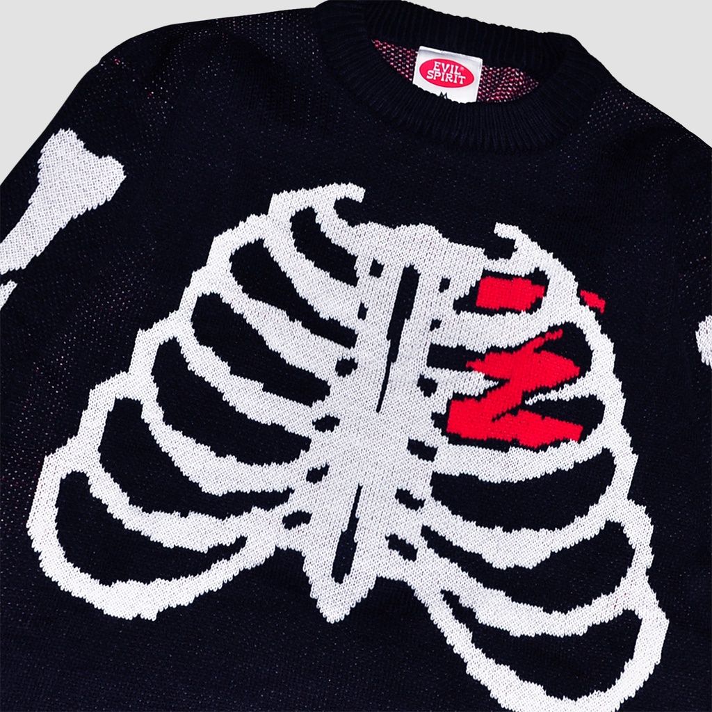 EVILSPIRIT JAKET KNITTED - MDDY BLACK UNISEX