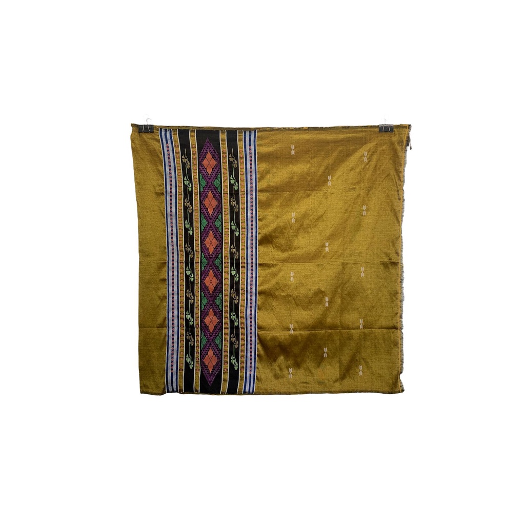 Sarung Tenun Sutra Hongkong Warna Kuning Dijon Pekanbaru