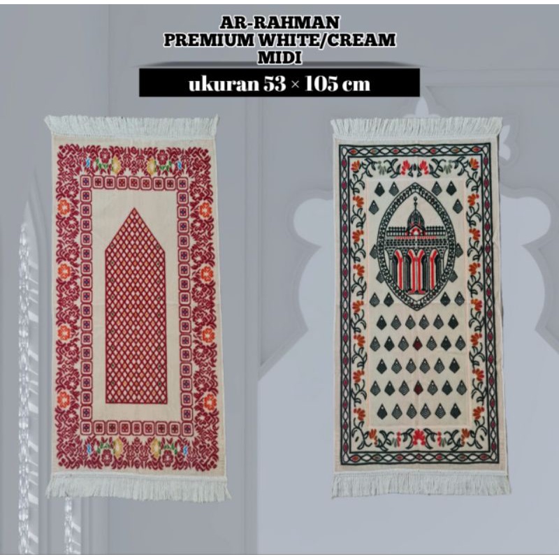 Sajadah Turkey Ar Rahman Premium White / Cream Midi