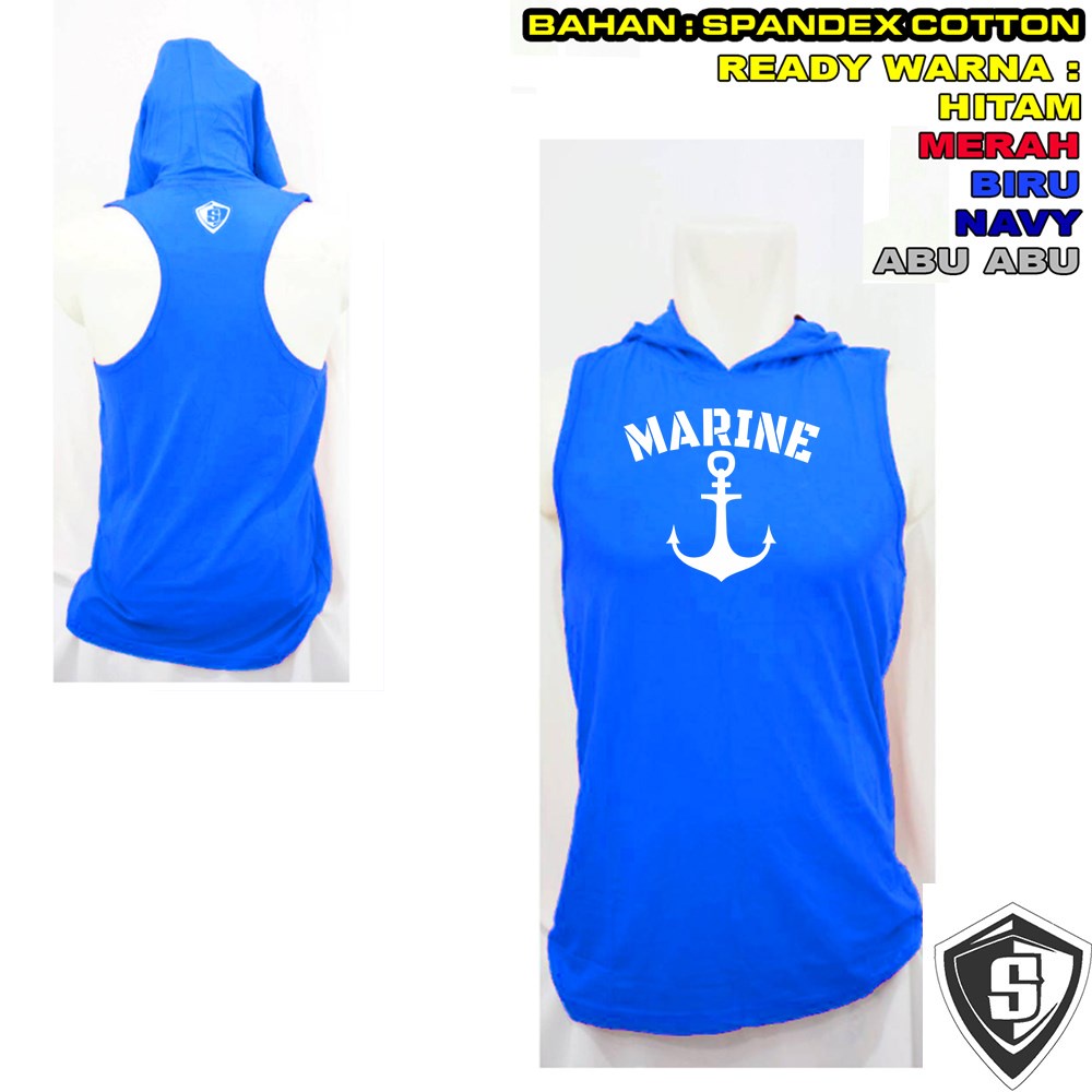 Singlet Hoodie topi fitness Jangkar Marine