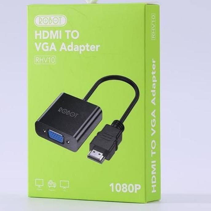 Jual Model Baru ROBOT RHV10 Adapter Converter HDMI To VGA Projector