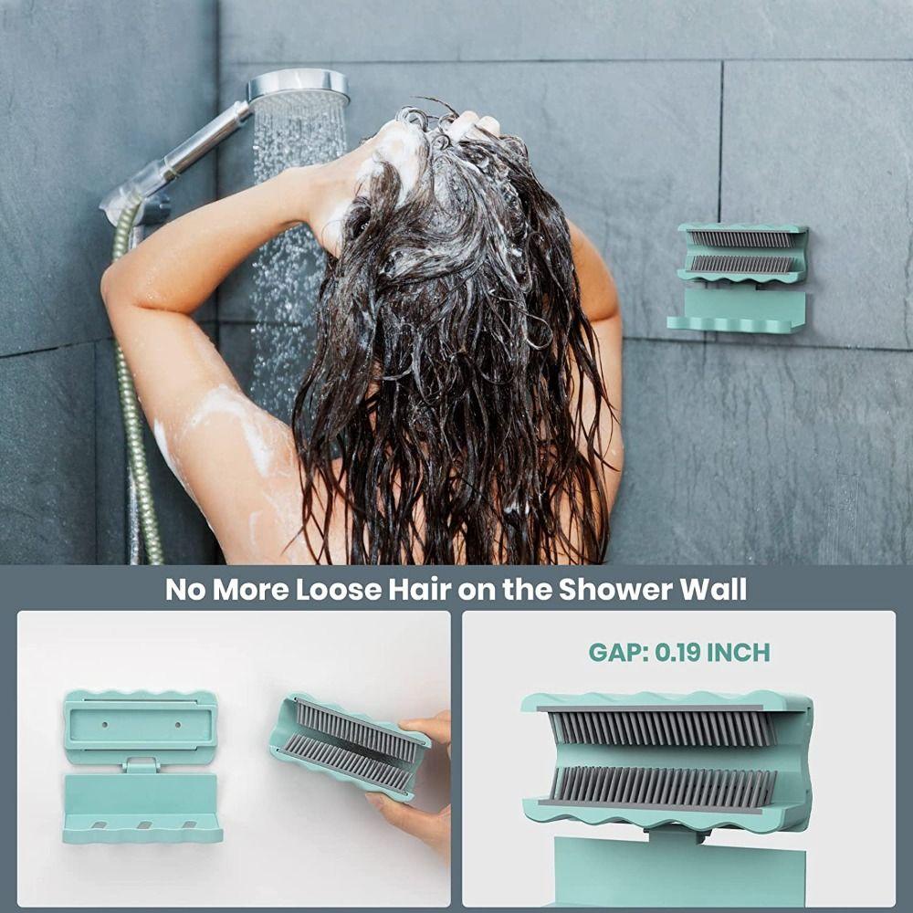 Populer Hair Catcher Wall Mounted Shower Drain Cleanning Stopper/Alat Penangkap Rambut
